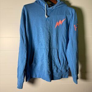 Nike Track & Field 1-77 Hoodie Vintage Distressed Blue with Orange Sz Large